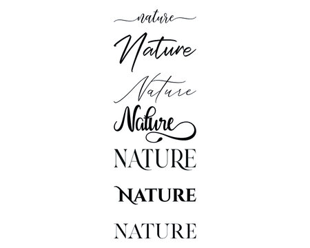 Nature in the 7 different creative lettering style