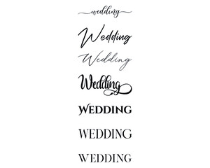 Wedding in the 7 different creative lettering style