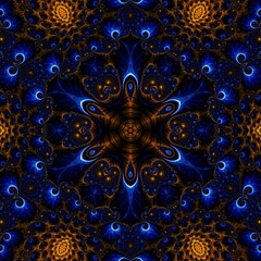 Blue Gold Abstract Art 965