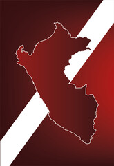 Mapa del Perú con don rojo y franja blanca,  © artrolopzimages