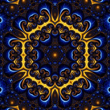 Blue Gold Abstract Art 912