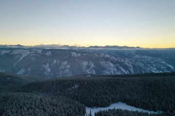 Sunset view from the skies over Aspen CO