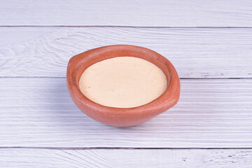 Mix of exotic and colorful sauces, spicy tropical flavors of the Colombian Pacific