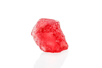 macro mineral stone spinel on a white background