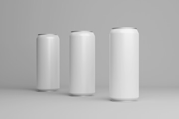 Blank Mock-up Cans on white background