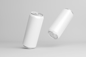 Blank Mock-up Cans on white background