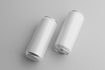 Blank Mock-up Cans on white background