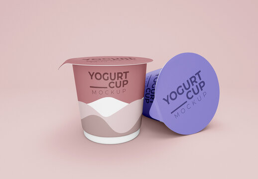 Yogurt Cup Set Mockup