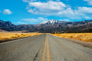 Scenic road view in Southern Colorado heading to Great Sand Dunes National Park