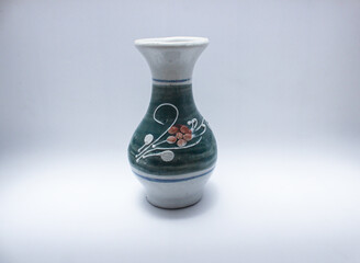 ceramic flower vases isolated on white background. ceramic jug.