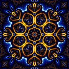 Blue Gold Abstract Art 549