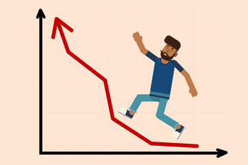 Fototapeta premium a man going up the success chart