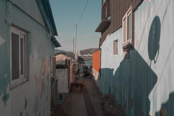 narrow street in island