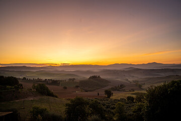 Fototapeta premium Wschód słońca Toskania 