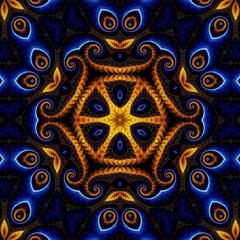 Fototapeta premium Blue Gold Abstract Art 499