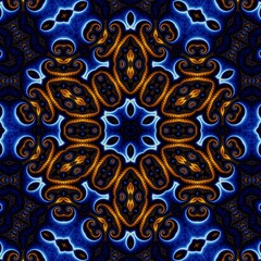 Blue Gold Abstract Art 471