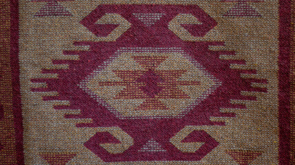 Carpet detail with traditional Balkan decoration