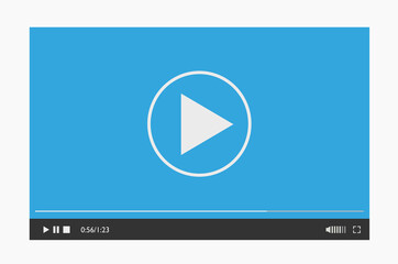 Modern video player design template for mobile apps flat style.