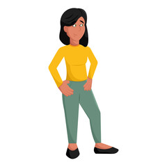 Isolated happy pretty woman cartoon Vector