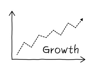 Doodle drawing growth line chart