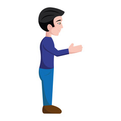 Isolated happy handsome man cartoon Vector