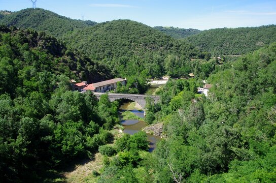 Valley of the river Doux in Ardeche in France, Europe