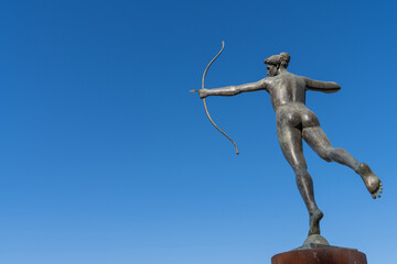 Sculpture of Diana the Huntress in the city of Seville in Spain 