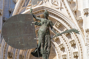 Naklejka premium Statue of the Giraldillo de la Giralda in Seville, Andalucia, Spain. 