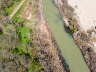 Aerial view of Silistar beach near village of Rezovo, Bulgaria
