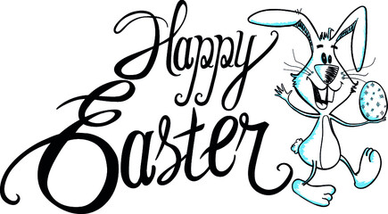 happy easter, rabbit, happy rabbit, rabbit cartoon, Easter eggs