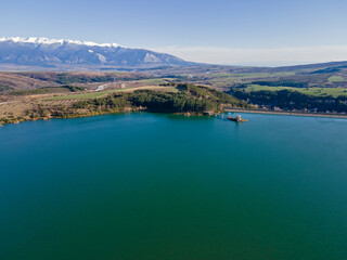 Fototapeta na wymiar Aerial view of Dyakovo Reservoir, Bulgaria
