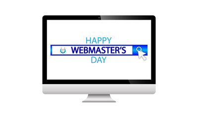 Webmasters day computer monitor, vector art illustration.