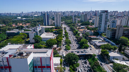 Aerial view of the city of São Paulo, Brazil.
In the neighborhood of Vila Clementino, Jabaquara....