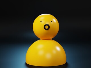 Figure on a homogeneous background, 3D illustration, 3D rendering