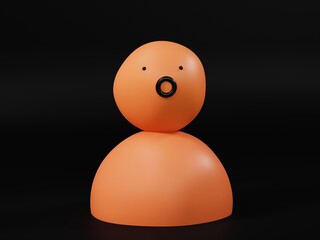 Figure on a homogeneous background, 3D illustration, 3D rendering