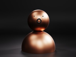 Figure on a homogeneous background, 3D illustration, 3D rendering