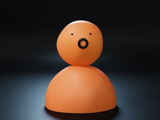 Figure on a homogeneous background, 3D illustration, 3D rendering