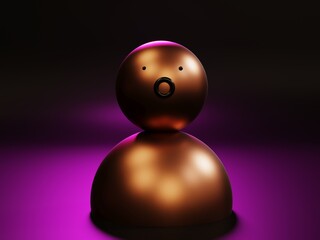 Figure on a homogeneous background, 3D illustration, 3D rendering