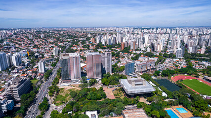 Aerial view of the city of São Paulo, Brazil.
In the neighborhood of Vila Clementino, Jabaquara. Aerial drone photo. Avenida 23 de Maio in the background. Residential and commercial buildings