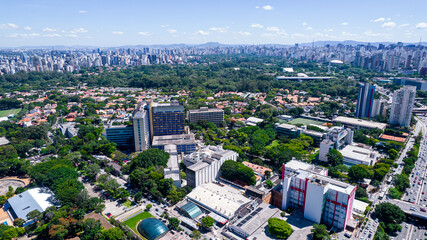 Aerial view of the city of São Paulo, Brazil.
In the neighborhood of Vila Clementino, Jabaquara....