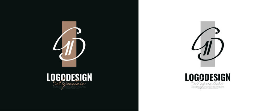 Initial G and D Logo Design in Elegant and Minimalist Handwriting Style. GD Signature Logo or Symbol for Wedding, Fashion, Jewelry, Boutique, and Business Identity