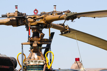 Light Military Helicopter Swashplate Assembly Close-up