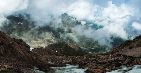 clouds over the mountains
