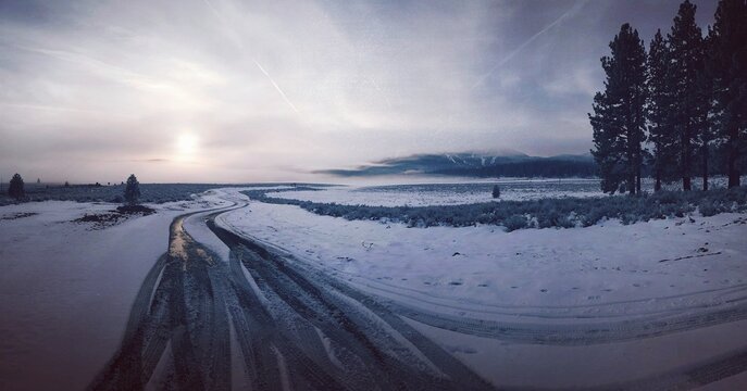 sunset in the mountains