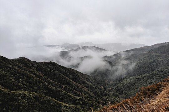 clouds in the mountains