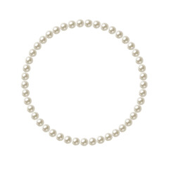 Round White Pearl Frame Vector