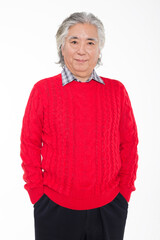 gray-haired retired elderly