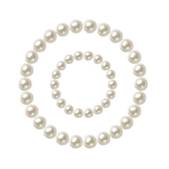 Vector white pearl frame ring shape