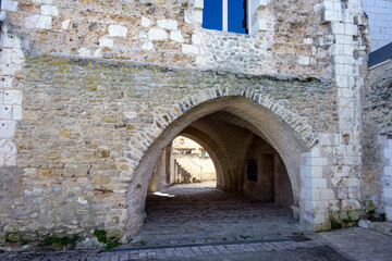 Fototapeta na wymiar Maison des templiers (templars' house) in Beaulieu les Loches, medieval building, Touraine, France