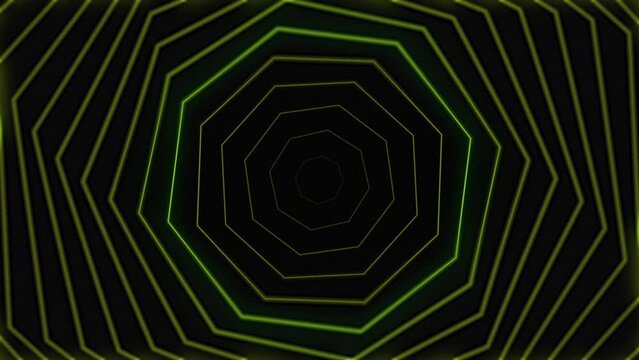 Green oxtagon beautiful Visual Loops background concept